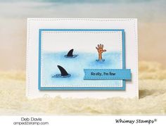 a close up of a card with an animal on the beach