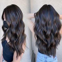 Dark Brown Highlights and Lowlights Hair Hair Color Inspo 2023, Low Lights For Black Hair, Dark Hair With Lowlights, Lowlights Hair, Brown Hair With Lowlights, Brown Hair With Highlights And Lowlights, Dark Brown Highlights, Highlights Ideas