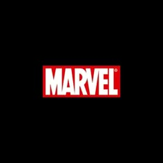 the logo for marvel is shown in red and white on a black background that reads,