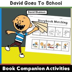 david goes to school storybook matching book companion activities