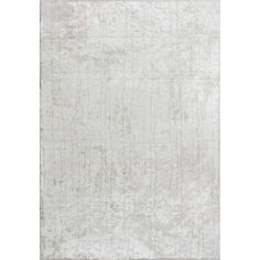 a white rug with an abstract design on the top and bottom, in grey tones