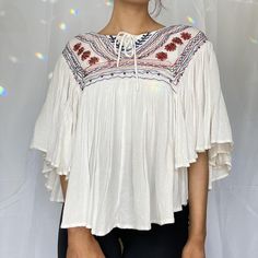 Super cute vintage 1970’s white embroidered flowy shirt🧚‍♀️
- 100% cotton
- beautiful embroidered pattern
- loose fit

I’m excellent vintage condition, no major signs of wear

No labeled size, could fit sizes Small-Large depending on desired fit

Model in listing is 5’8, 27 inch waist, 35 inch bust and usually wears a size Small in tops for reference❣️

$5 shipping

Always feel free to message me if you have any questions💗

Check out my shop for more groovy garments🧡

#vintage #1970s #70s #hippie #top white shirt flowy shirt embroidered vintage top fairycore cottagecore almost famous woodstock vibes shirt top flowers flower child groovy shirt Top Flowers, Groovy Shirt, 27 Inch Waist, Hippie Top, Flowy Shirt, 70s Hippie, Fairycore Cottagecore, Flower Tops, Almost Famous