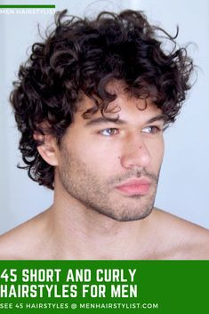 Men have started to embrace their natural curls and wear them as proudly as they can, something that only women used to do. We've collected 45 best curly hairstyles for you to check out! #menhairstyle #menhairstylist #curlyhair #curlyhairstyles Haircuts For Semi Curly Hair, Semi Curly Hair, Curly Hair Male, Hair Male, Portrait Reference