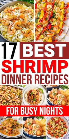 These are the best shrimp dinner recipes!! This collection of easy shrimp recipes includes shrimp stir fry,shrimp tacos, sesame shrimp bowls, lemon garlic shrimp kebabs, shrimp Alfredo, Cajun shrimp, Thai shrimp coconut curry soup and so much more. If you need some easy weeknight dinners, you'll love these shrimp meals. Dinners Using Shrimp, Easy Quick Shrimp Dinners, Little Shrimp Recipes, Quick Healthy Shrimp Dinner, Dinner Ideas For Shrimp, Shrimp Menu Ideas, Recipes For Salad Shrimp, What To Do With Shrimp For Dinner, Cooked Prawn Recipes Easy