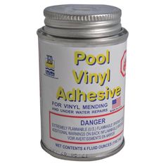 a can of pool vinyl adhesivee