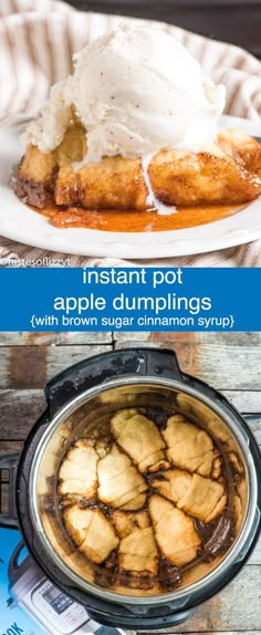 an image of apple dumplings with brown sugar cinnamon syrup in the crock pot