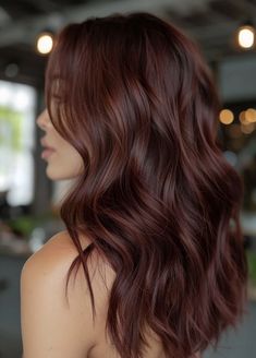 Red Hair Gloss, Cherry Brown Hair, Medium Length Brown Hair, Deep Red Hair, Chestnut Hair, Chestnut Hair Color, Cherry Brown