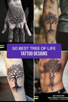 the best tree of life tattoo designs for men and women on their arm, wrist or leg