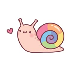 a snail with a rainbow shell on its back