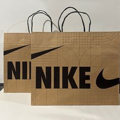 Brand New Never Used Ships Immediately Nike Small Paper Bags Recycled Materials Contemporary Look Great For Gifting *Lowball Offers Are Ignored And Blocked! *Buy With Confidence! 5 Seller *Item Ships Fast! *All Items Can Be Bundled! *Use Code 2025emz If You’re Making A New Account For $10 Off! *Closet Clear-Out Deal On Sunday, Occasionally Friday *Thank You For Supporting My Small Business Nike Shopping Bag, Nike Packaging, Nike Shopping, Shopping Bag Design, Small Paper Bags, Paper Bag Design, Nike Brown, Clothing Packaging, Dream Studio