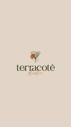 the terracote studio logo is shown on a beige background with an orange and green leaf