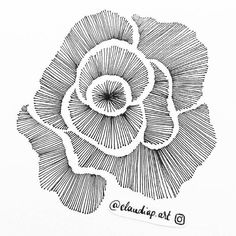 a black and white drawing of a flower with the words,'edustop art'written on it