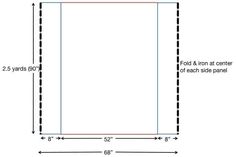 a diagram showing the size and width of a rectangled area with measurements for each side panel