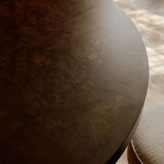 a close up of a table with a chair