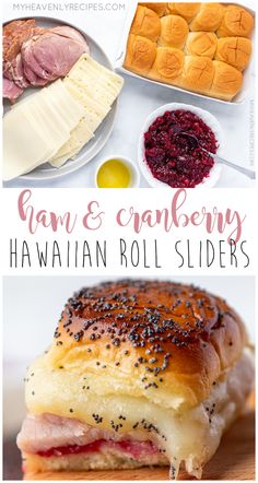 ham and cranberry hawaiian roll sliders are the perfect appetizer for any party