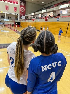 Volleyball Girl Hairstyles, Cool Volleyball Hairstyles, Volleyball Hairstyles Pigtails, Volleyball Practice Hairstyles, Judo Hairstyles, Volley Hairstyles, Braided Sports Hairstyles, Hair For Volleyball, Vb Hair Styles