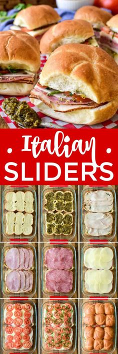 italian sliders with different types of meats and vegetables