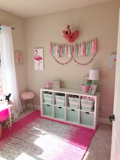 Girly playroom, toddler play room Girly Playroom, Girls Playroom, Toddler Playroom, Toddler Girl Room, Pink And Mint, Ball Garland, Toddler Rooms, Toddler Bedrooms, Toy Rooms