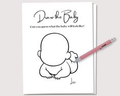 a drawing of a baby with the words draw the baby on it