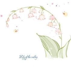 an illustration of lilies on a white background with the words lily of the valley