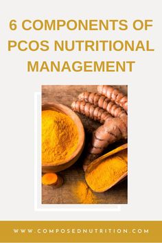 In this post you’ll learn about the components of nutritional management for PCOS to improve symptom management! Learning about managing PCOS is one way to balance hormones, improve menstrual regularity, and reduce insulin resistance. Find more PCOS hacks and natural hormone remedies at composednutrition.com.