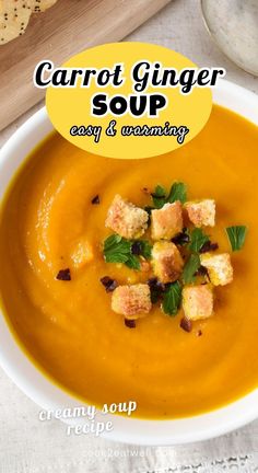 This bright and flavorful carrot ginger soup is perfect for a light lunch or starter. Easy to make and full of fresh flavor. Get the recipe now!