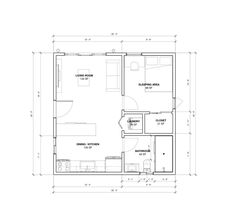 the floor plan for a two bedroom apartment with an attached kitchen and living room area