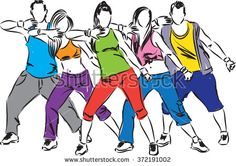 a group of people dancing in different colors