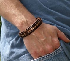 Men's Leather and Copper Bracelet Men's by ColeTaylorDesigns Mens Copper Bracelet, Mens Bracelets, 7th Anniversary Gifts, 7th Anniversary, Bracelet Mens, Bracelet Leather, Mens Leather Bracelet, Minimalist Bracelet, Copper Bracelet