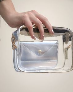 Transparent Rectangular Clear Purse For Concerts - Cindy Jane Boutique - Handbags & Purses Modern Clear Rectangular Shoulder Bag, Modern Clear Rectangular Bag, Clear Plastic Shoulder Bag With Clear Strap, Clear Bag With Removable Pouch For Personal Use, Rectangular Clear Plastic Shoulder Bag With Clear Strap, Rectangular Shoulder Bag With Clear Strap And Plastic, Rectangular Clear Bag With Clear Strap, Rectangular Clear Bag, Trendy Clear Bags For Personal Use