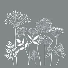 a drawing of flowers on a gray background with the words wildflowers written in white