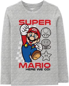 He'll love having his favorite video game character on this fun tee! Video Game Character, Carter Kids, Video Game Characters, Boys Top, Shop Clothing, Cool Tees, Game Character, Super Mario, Kids Boys