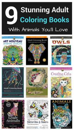 the cover of coloring books with animals you'll love, including an elephant and other animal designs