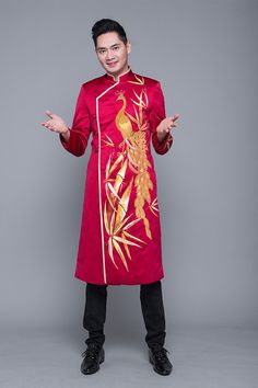 Brand new and high-quality Vietnamese traditional Ao Dai for men This set includes the Ao Dai and shipping with no pants. Red Ao Dai, Vietnamese Men, Ao Dai Vietnam, Costumes Around The World, Garment Cover, Modern Couple, Design Drawings, Fashion Design Drawings, Fantasy Fashion