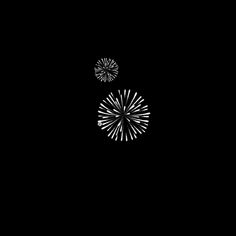 two fireworks are lit up in the dark