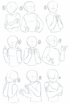 how to draw an anime character with different poses and haircuts, from the side view