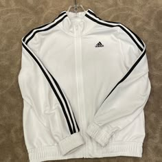 Girls Adidas White Warm Up Jacket New Without Tags White Jackets, Jacket Adidas, Jackets Fashion, Outfits Y2k, Adidas Girl, Y2k Clothes