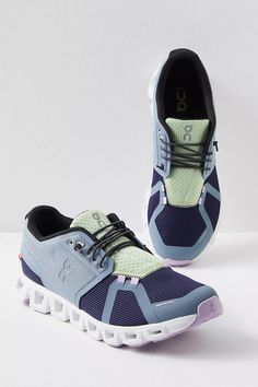 On Cloud 5 Push Sneakers | Free People Womens On Cloud Shoes, Striped Tube Socks, On Cloud 5, Cloud Shoes, Shoe Wishlist, Socks Sneakers, Aerial Yoga, Hit The Road, Zero Gravity