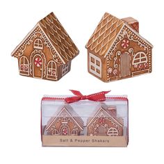 two small gingerbread houses in a package