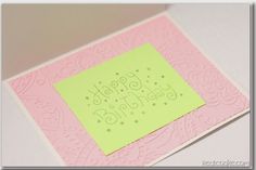 a pink and green birthday card with the words happy birthday written on it