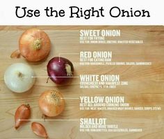 an image of onions on a cutting board labeled with their names in english and french