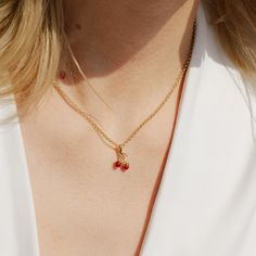 Life is a bowl full of cherries, and this charm is a sweet reminder that every day is a gift. Featuring bright red agate, this piece is cherry-picked fresh to add a punch of color to your collection. Link lock necklace and bracelet sold separately. VIDEO: How to Add Charms to Chain Elegant Cherry Colored Necklace For Gift, Elegant Cherry Color Necklace For Gift, Small Red Jewelry Perfect For Gifting, Small Red Jewelry For Gift, Red Charm Necklaces For Mother's Day Gift, Delicate Red Jewelry For Gift, Red Charm Necklace For Mother's Day Gift, Dainty Red Charm Necklace For Everyday, Handmade Cherry Jewelry For Gift