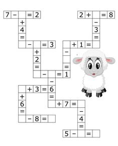 a crossword puzzle with a sheep on it and the missing numbers for each one