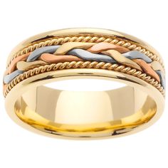 a wedding band with two different colored braids