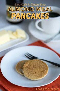 low - carb and gluten - free almond meal pancakes on a plate