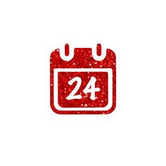 a red calendar icon with the number twenty four