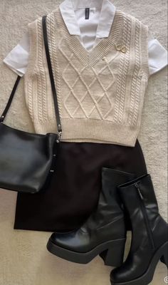 Thanksgiving Outfit Ideas, Mode Inspo, Thanksgiving Outfit, 가을 패션, Mode Inspiration, Casual Style Outfits, Lookbook Outfits, Looks Vintage, Black Skirt