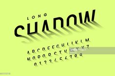 long shadow font and lowercase letters on a yellow background with shadows stock photo getty images black bedroom furniture sets home design ideas