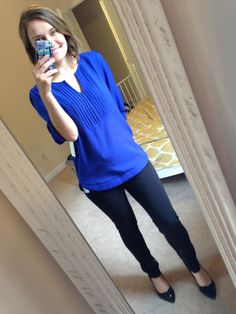 Stitch Fix Review September 2015 - Review of my second Fix and experience with Stitch Fix. Royal Blue Top Outfit, Blue Top Outfit, Royal Blue Top, Fix Credit, Top Outfit