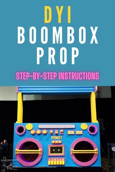 a boombox prop with the title diy boom box prop step by step instructions